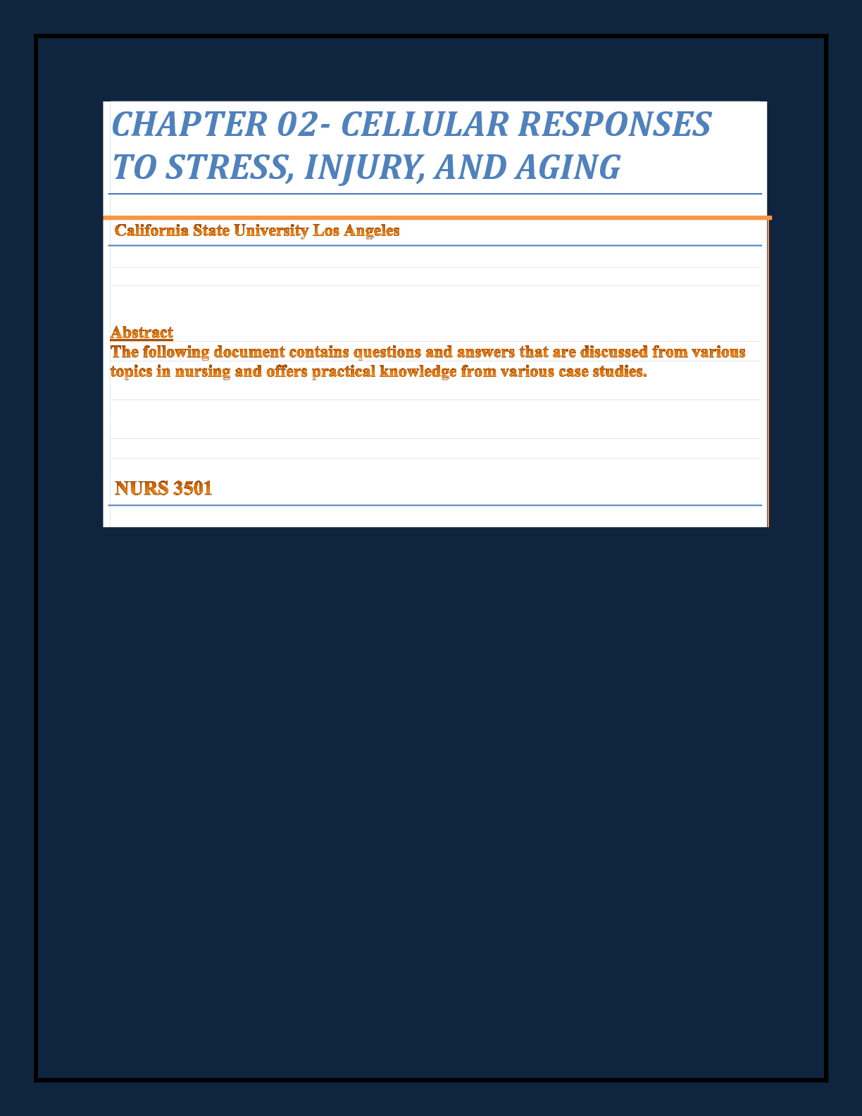 Preview of Chapter 02 Cellular Responses to Stress Injury and Aging